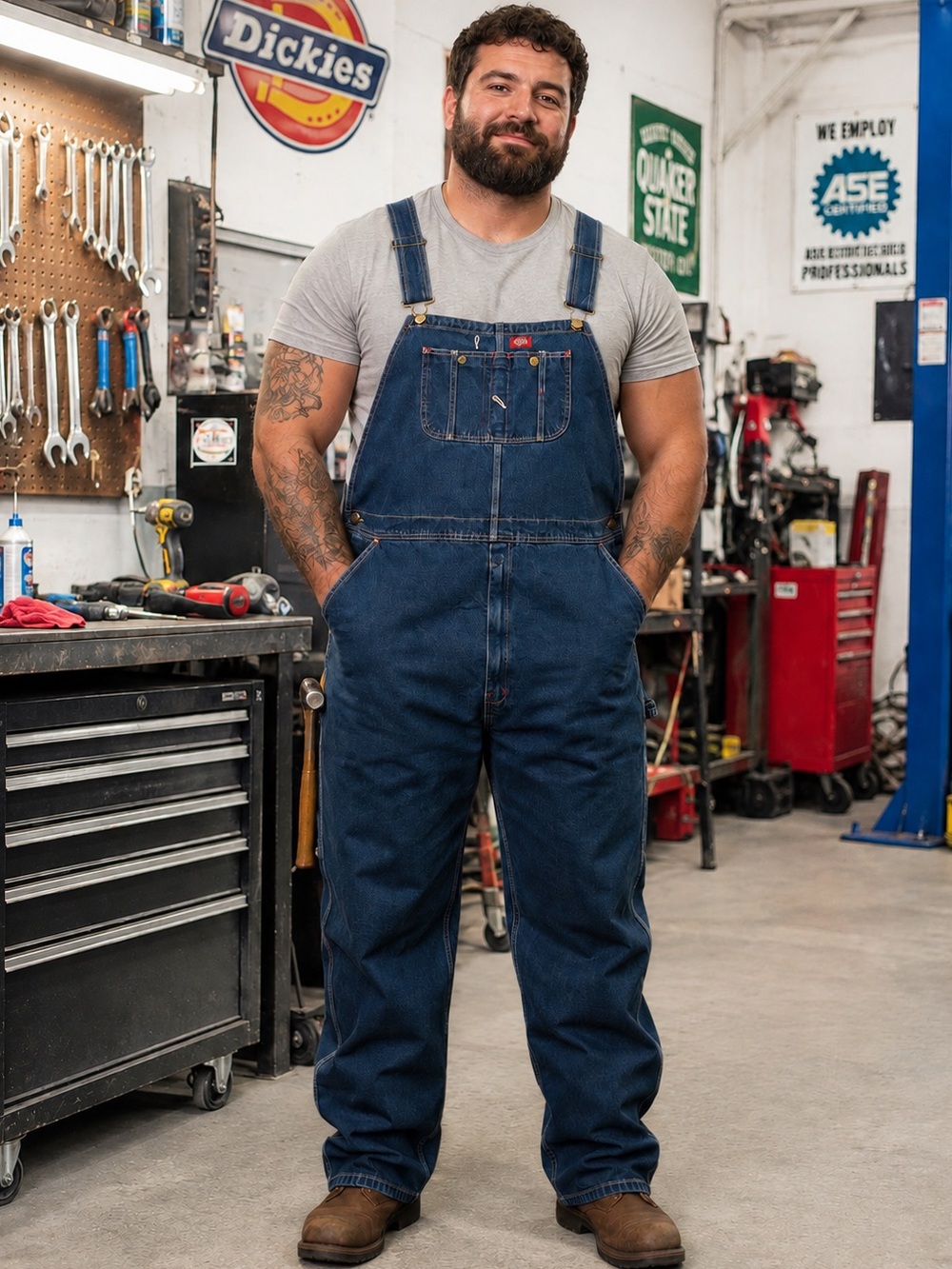 DICKIES MEN'S DENIM BIB OVERALLS - BIG & TALL 54x30 NWT